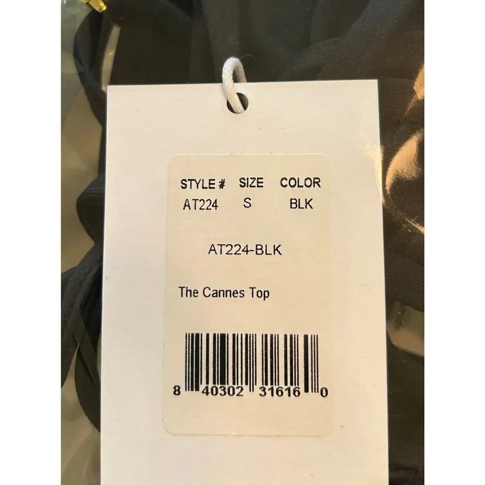 Andie Swim The Cannes Top Bikini in Black S NWT